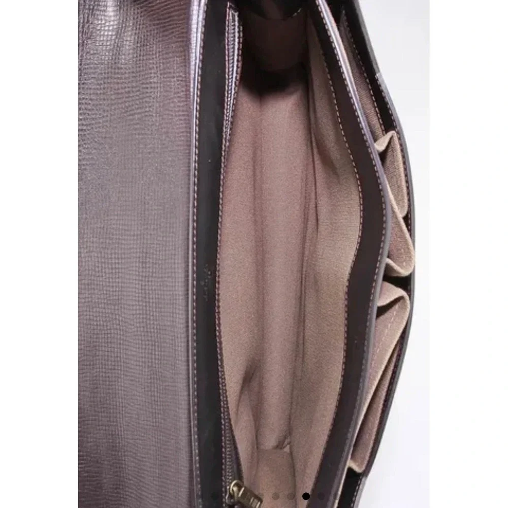 Rare Find! Louis Vuitton Vtg Angara Briefcase Moka Brown Epi Leather‎ RI0038 Bag